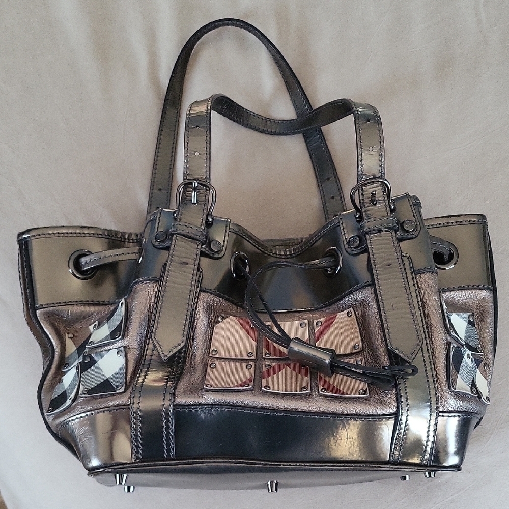 Authentic Burberry Black and Brown Shoulder Bag - Picture 6 of 16